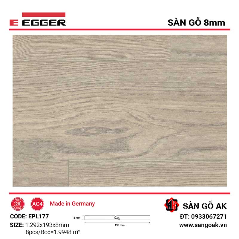 Sàn Gỗ Công Nghiệp Đức Egger 8mm EPL177